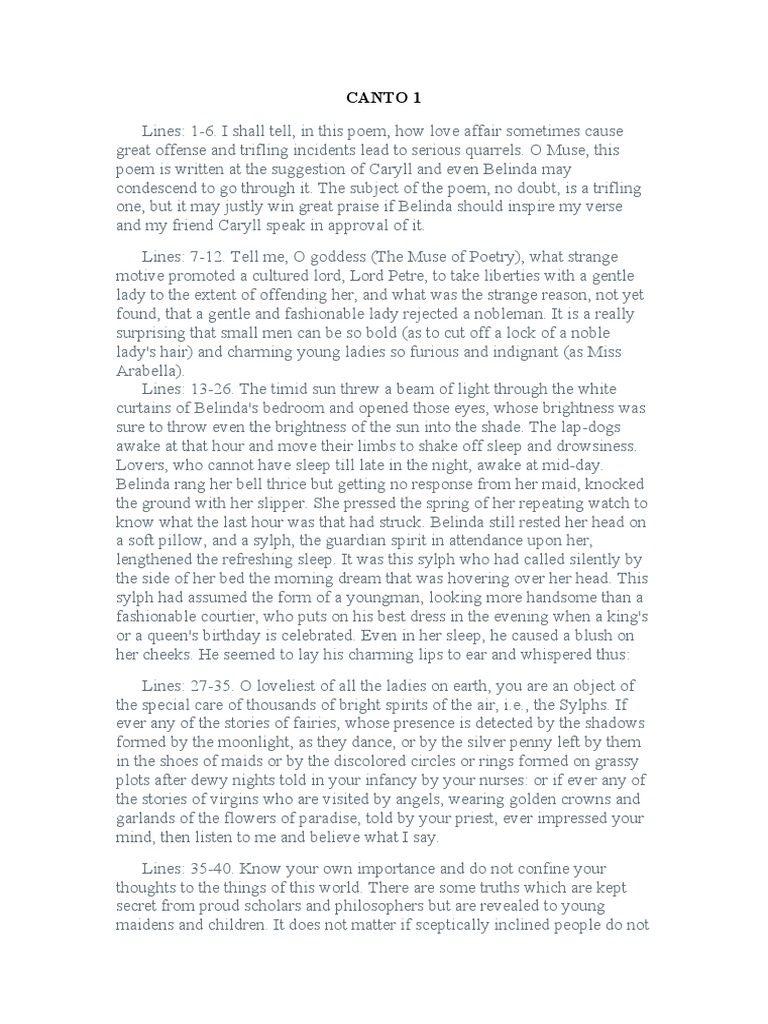 Canto 1 Line by Line | PDF