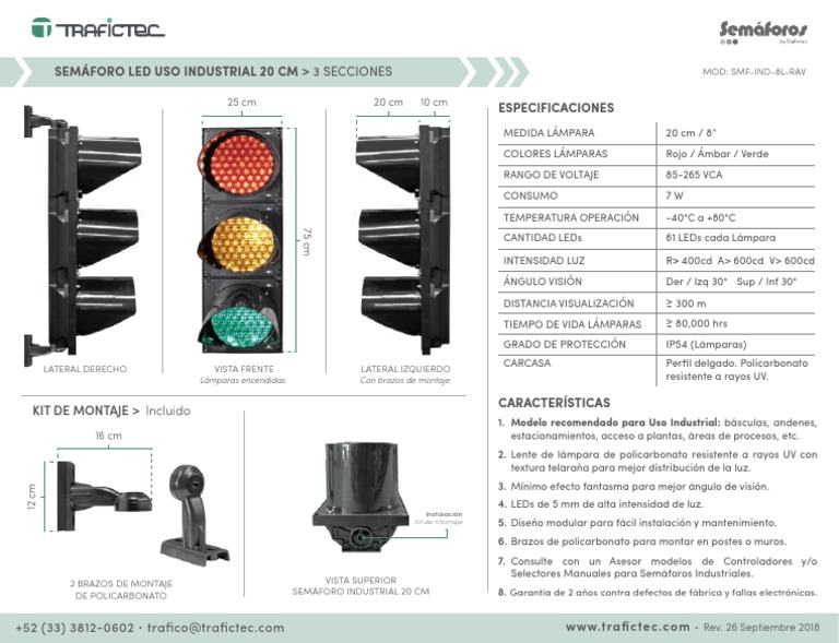 Smf-Ind-8l-Rav Semaforo Led Industrial Rav 20 CM-FT | PDF | Diodo ...