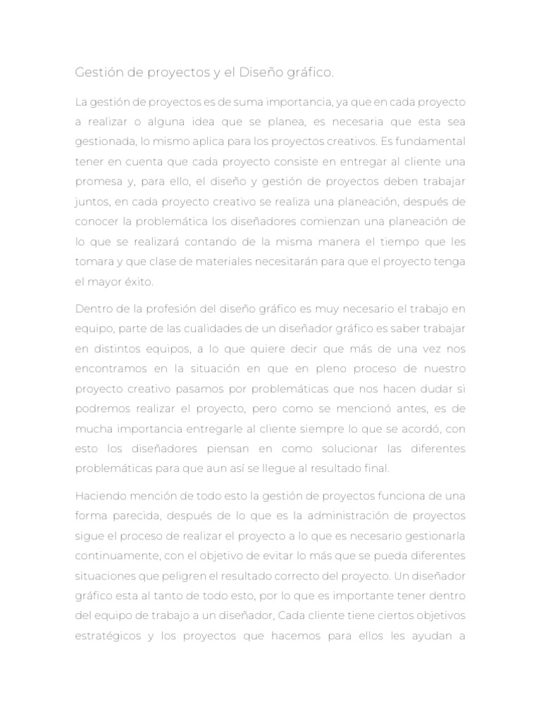 Gestión de Proyectos en Diseño Gráfico | PDF | Diseño | Diseño gráfico