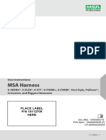 MSA Harness V-SERIES, V-FLEX, V-FIT, V-FORM+, V-FORM, Vest Style, Pullover, Crossover, and Riggers Harnesses - OPM - 10083963 - REV16 - MX