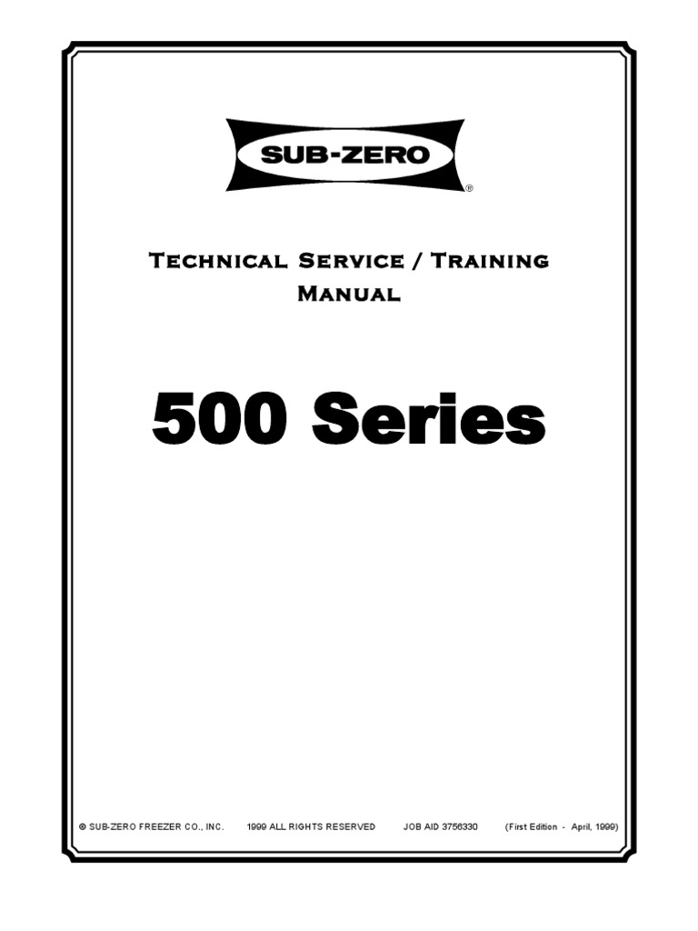 Subzero Service Manual | Refrigerator | Mechanical Fan