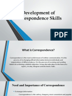Development of Correspondence Skills