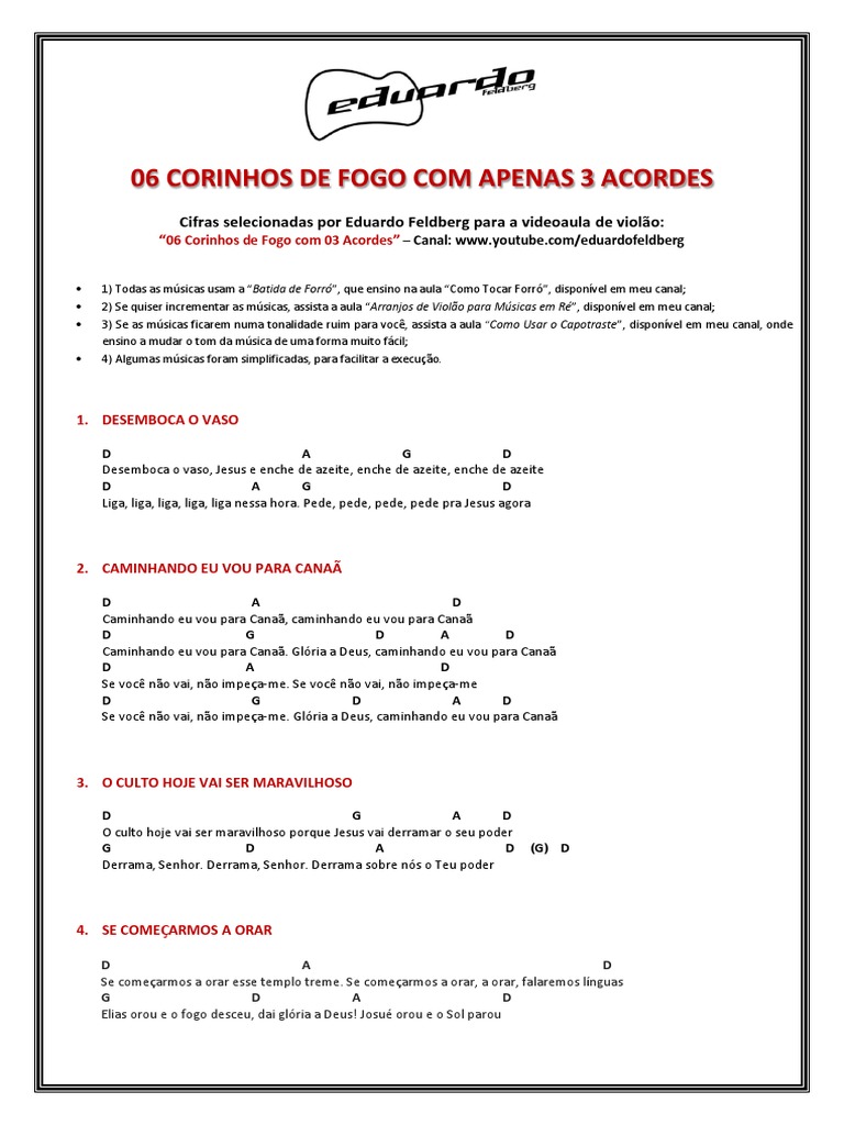 06 Corinhos de Fogo Cifras | PDF | Oração | Anjo, image size:768x1024