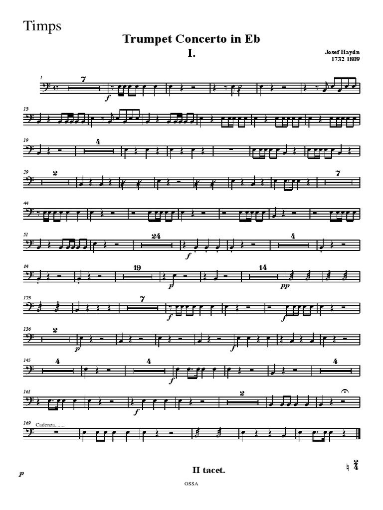 Haydn Duo Concerto per Tromba Timpani PDF Compositions For