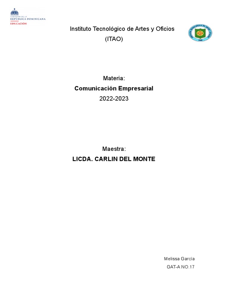 Instituto Tecnológico De Artes Y Oficios Pdf Comunicación Bancos