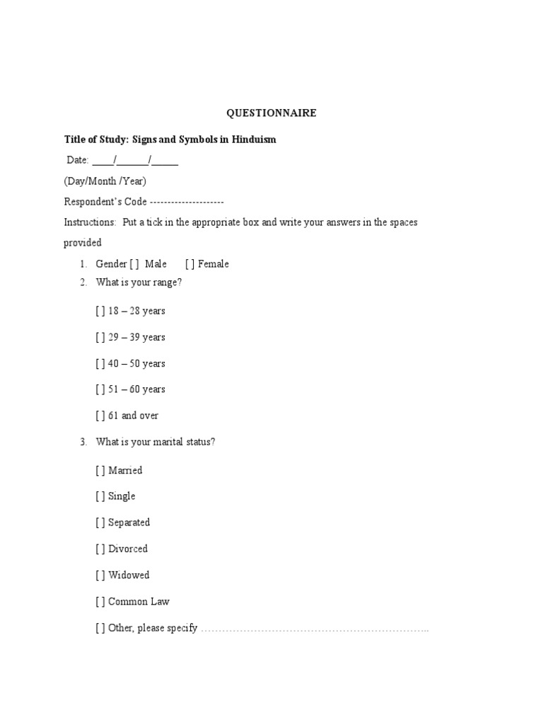Religious Studies QUESTIONNAIRE | PDF | Career &amp; Growth