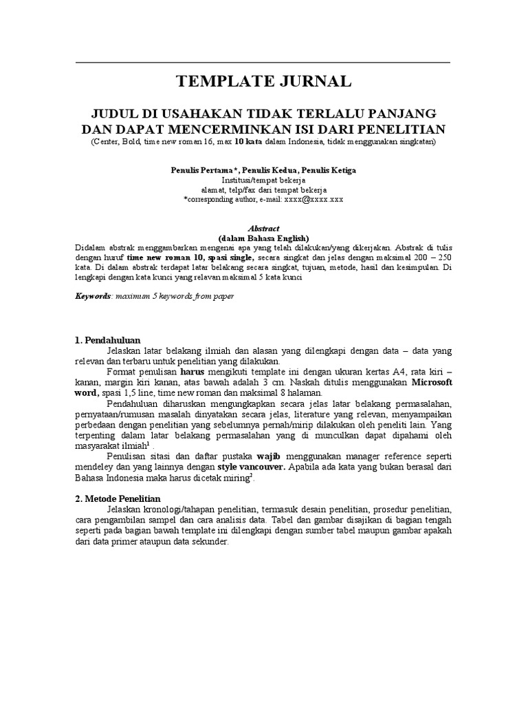 Panduan Penulisan Jurnal Ilmiah | PDF