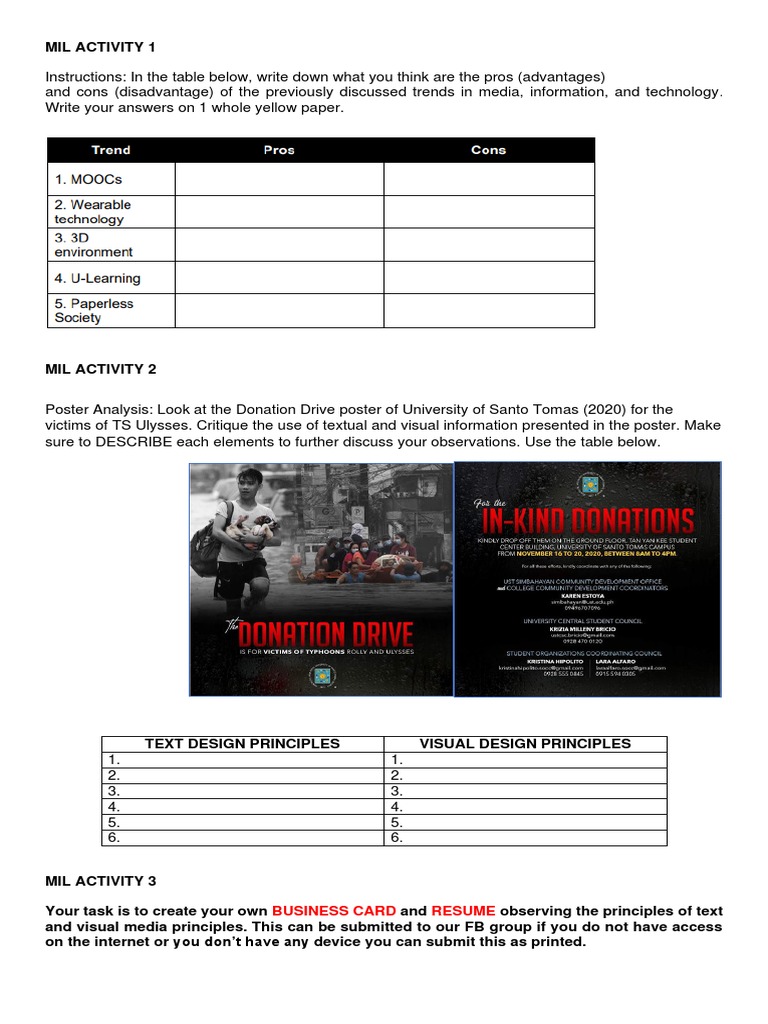 Media and Information Literacy Activities | PDF