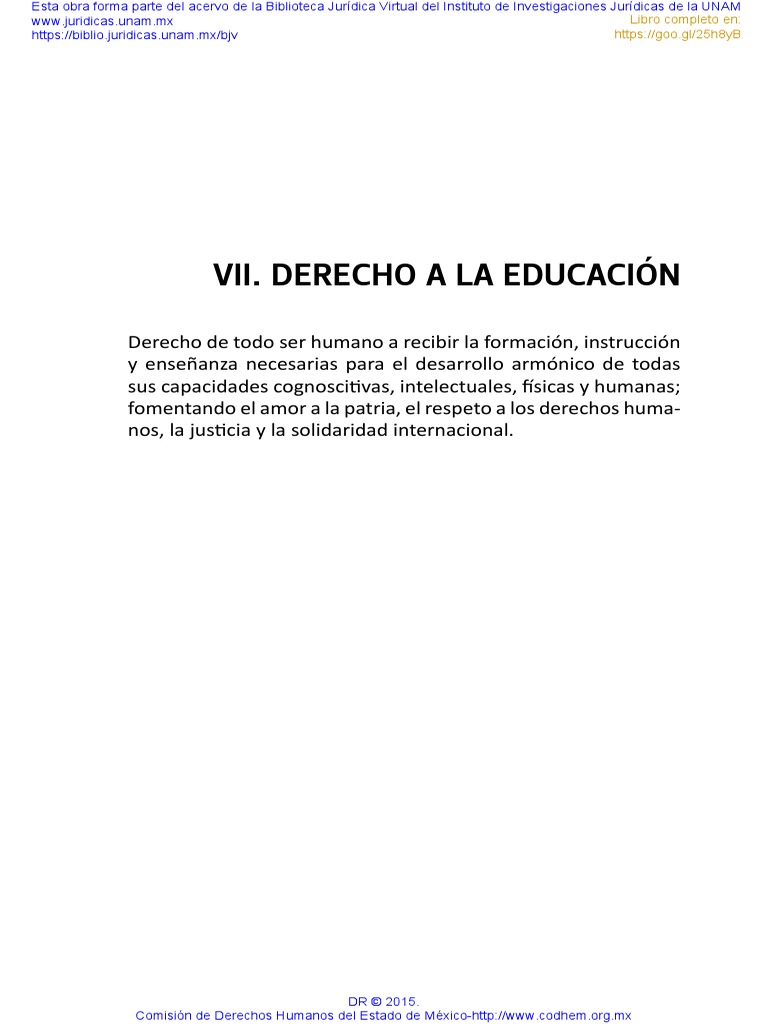 Vii. Derecho A La Educación | PDF | México | Derechos