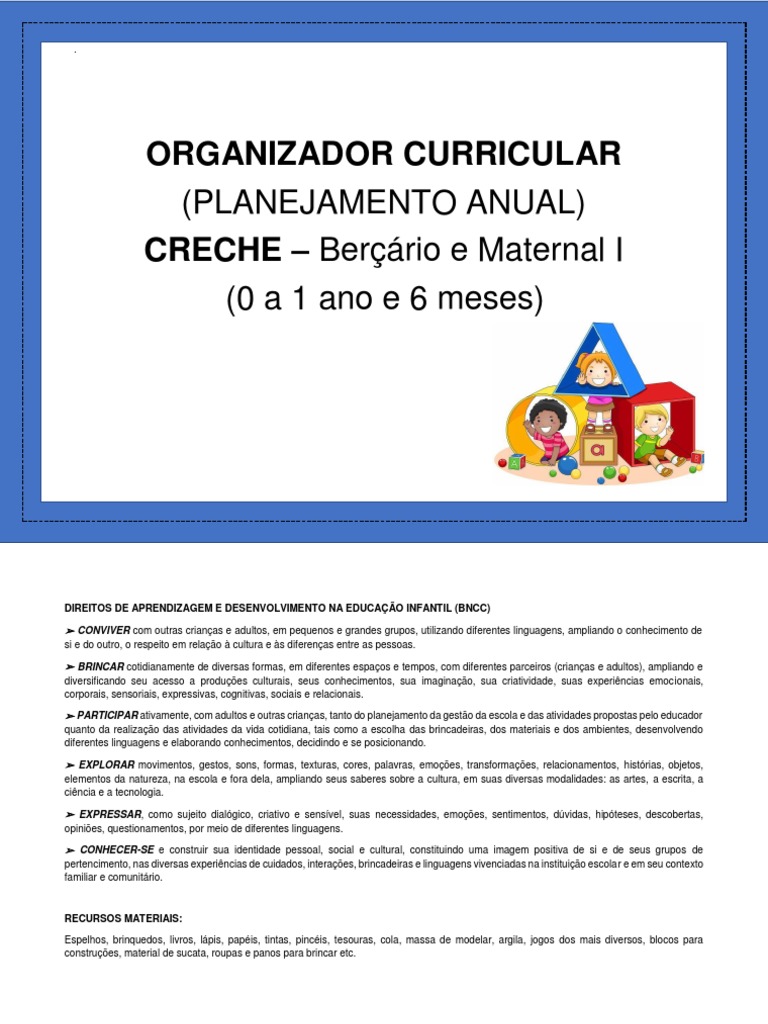 01 - Berçario e Maternal I BNCC | PDF | Emoções | Aprendizado