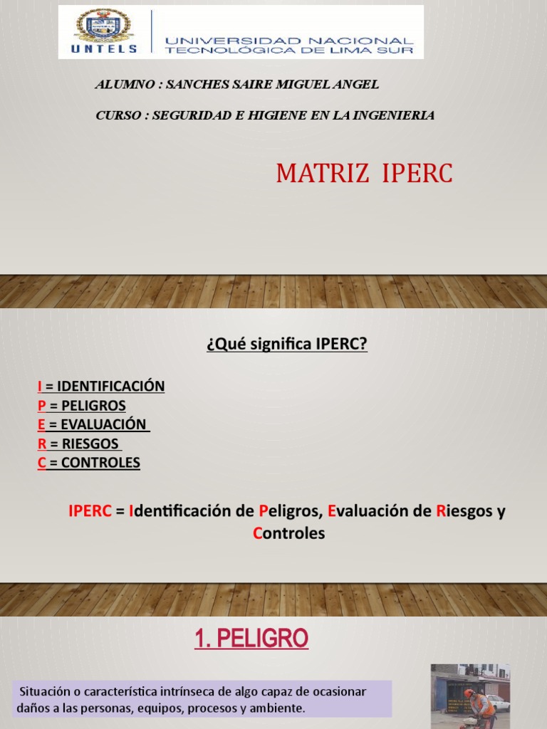Matriz IPERC: Identificación y Evaluación de Riesgos | PDF | Riesgo ...