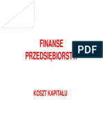 Finanse Przedsi Biorstw: Koszt Kapitału