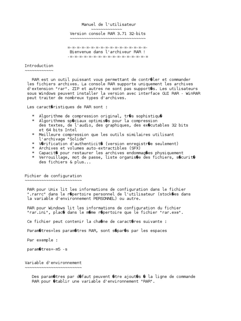 Rar | PDF | Fichier texte | Fichier informatique