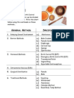 Birth Control Methods Handout