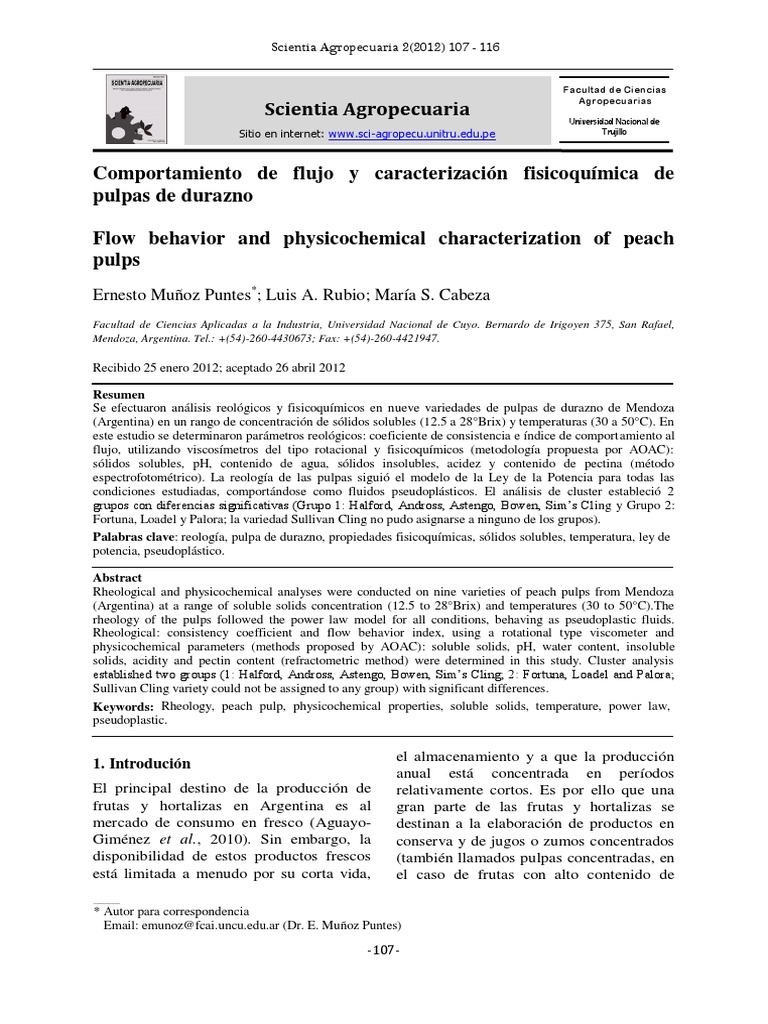 Flow behavior and physicochemical characterization pdf aluminio