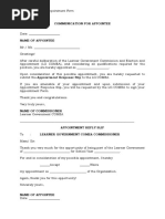 Enc.18 - Communication For Appointee and Appointment Reply Slip