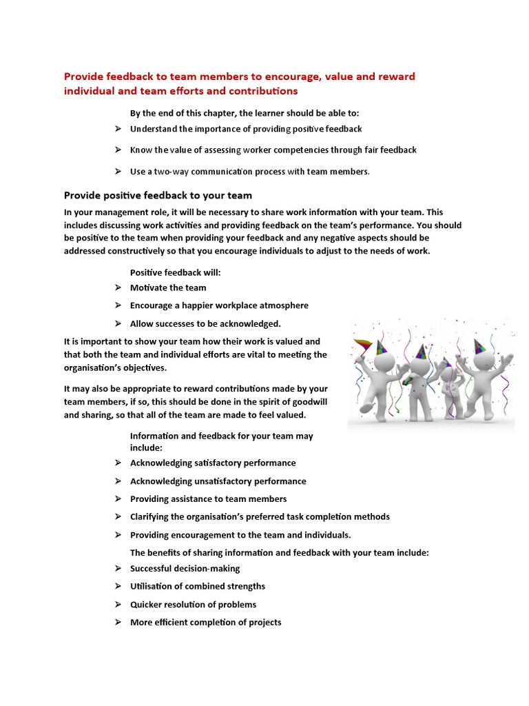 Provide Feedback To Team Members To Encourage | PDF | Discrimination ...