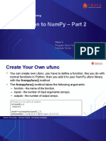 Week 9 - Introduction To Numpy - Part 2