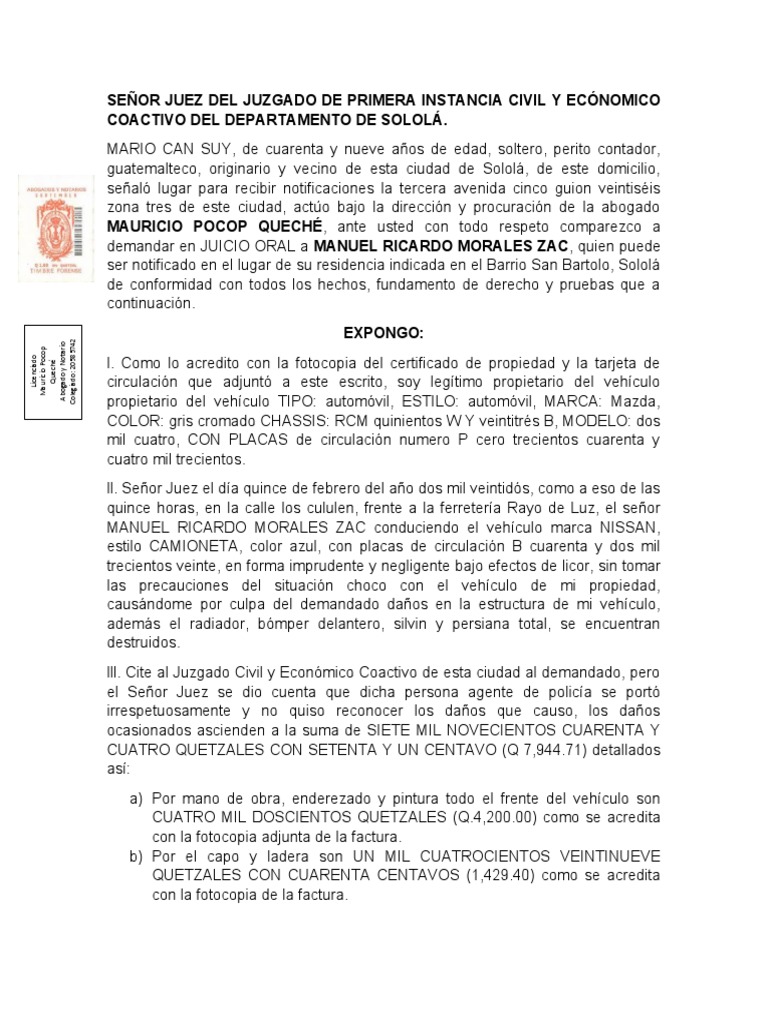 Memorial de Juicio Oral | PDF | Justicia | Crimen y violencia