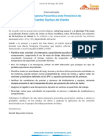 Comunicado Alerta Preventiva Por Fuertes Rachas de Viento