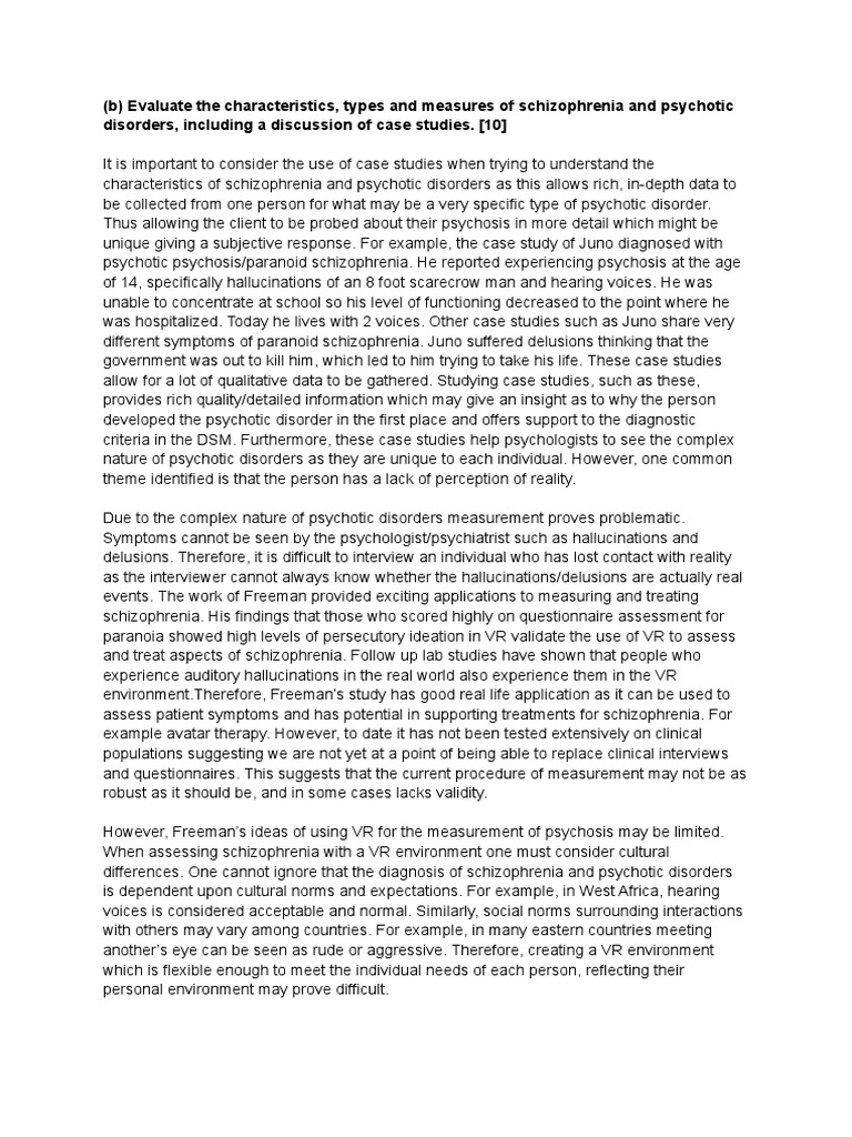 Understanding Schizophrenia Through Case Studies | PDF | Psychosis ...