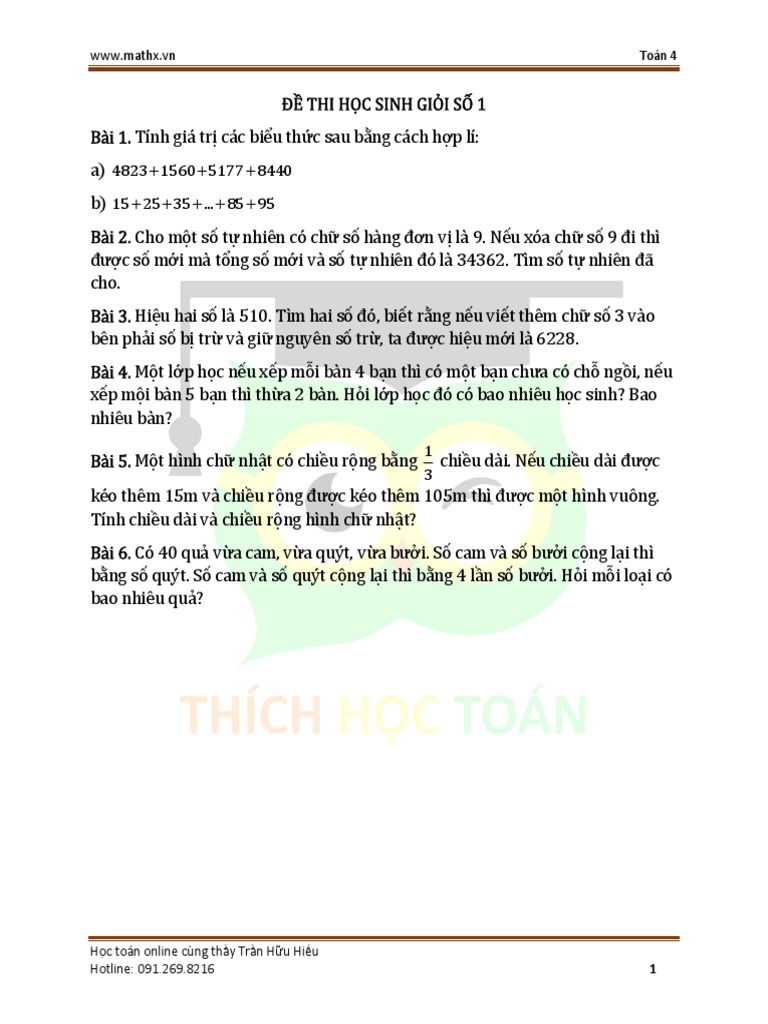 Toán 4 | PDF