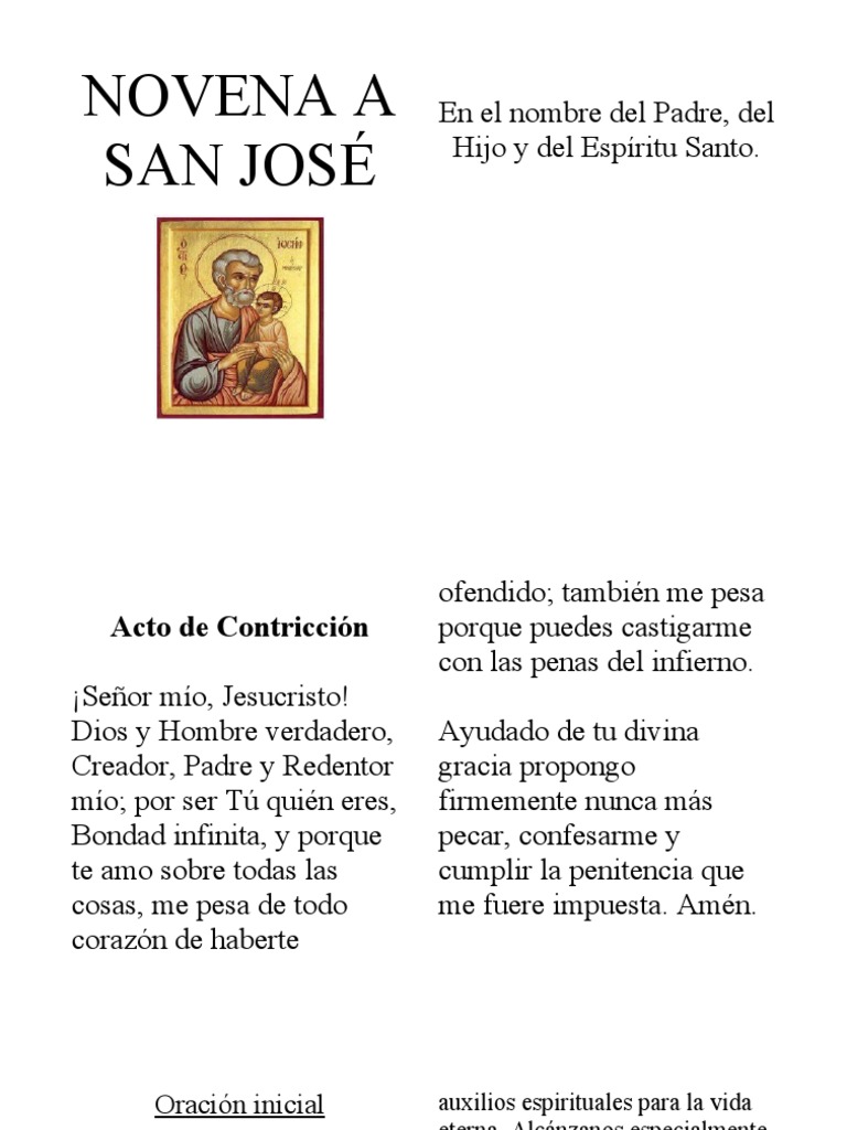 Novena A San José | PDF | Intercesión | María, madre de Jesús