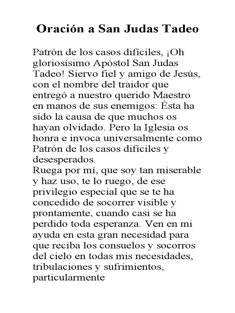 Oración A San Judas Tadeo PDF