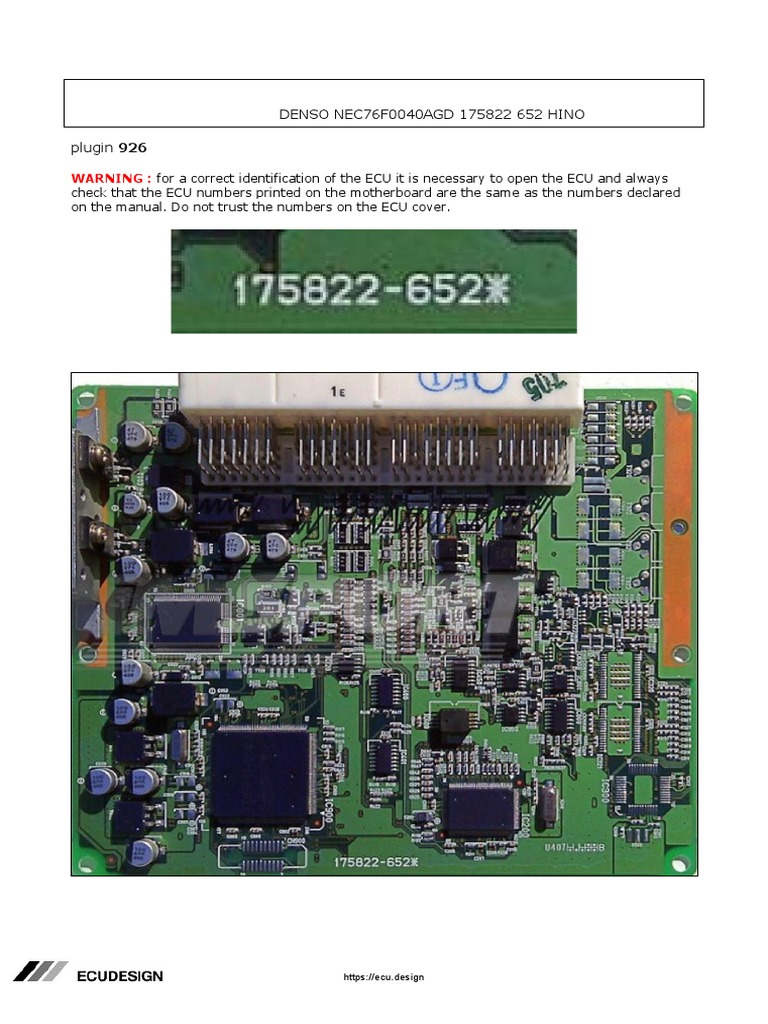ごにあ Hino Denso ECU 175822 Connection Guide | PDF | Electrical