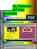 Week 16 - Critical Thinking and Critical Reading (PPT Version)