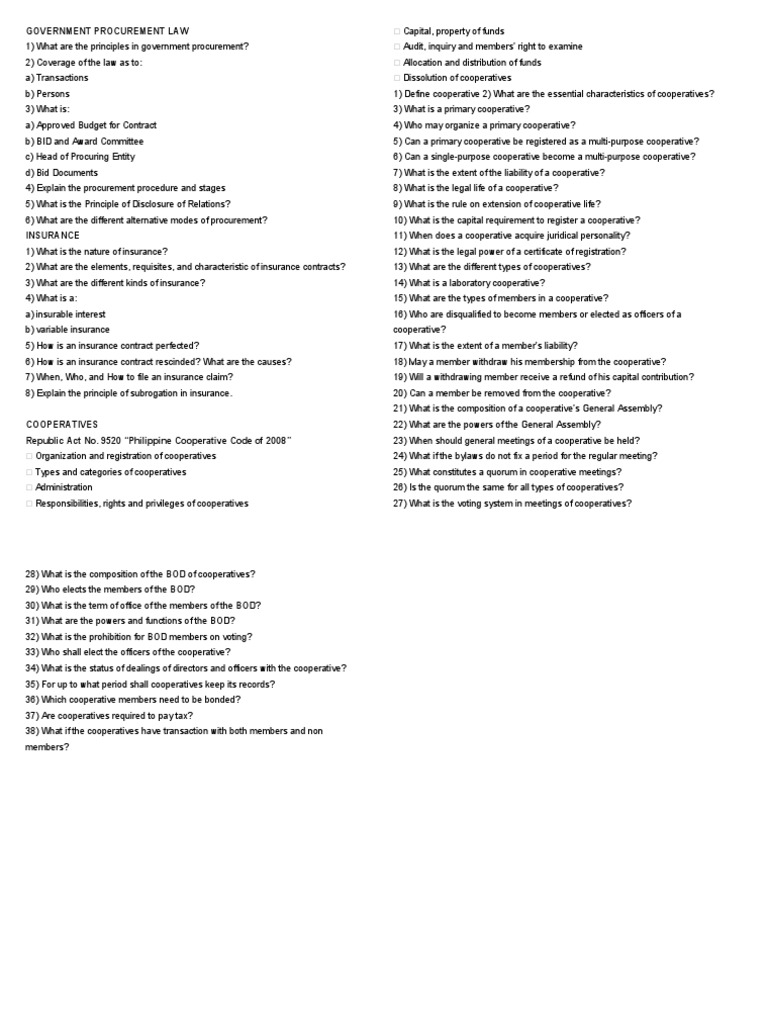 Guide Questions PDF Insurance Cooperative