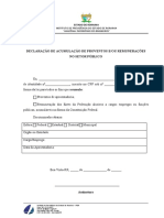 Declaracao de Acumulacao de Proventos E.ou Remuneracoes No Setor Publico