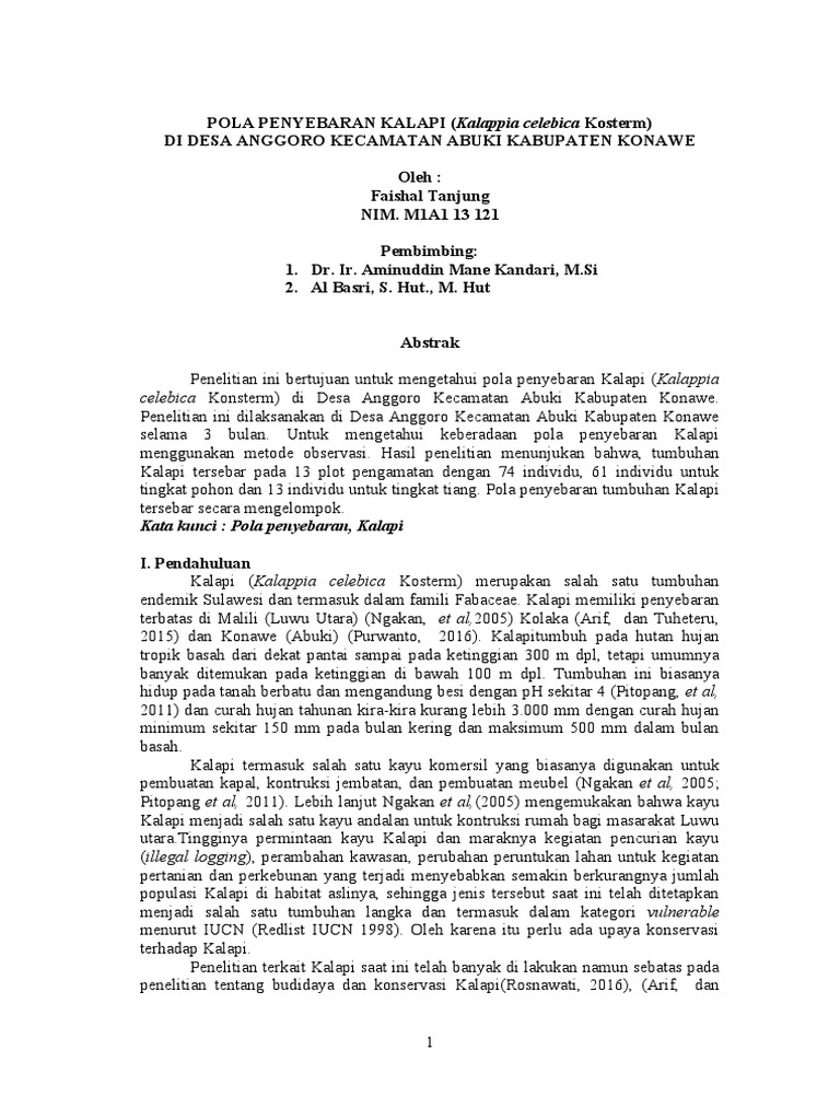 Pola Penyebaran Kalapi di Konawe | PDF