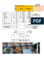 Planilla Costos Produccion Desayuno Saludable