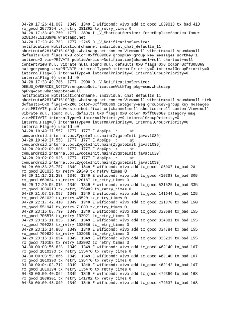 WiFi Connection Performance Logs | PDF
