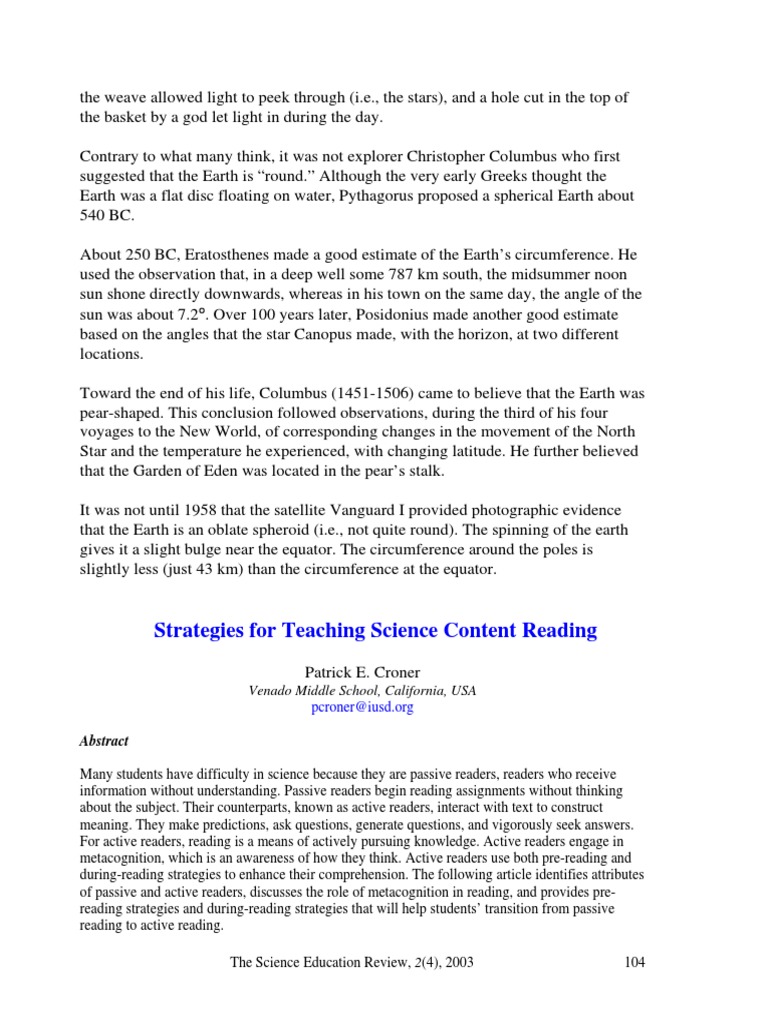 Strategies in Science of Reading PDF Reading Comprehension Metacognition
