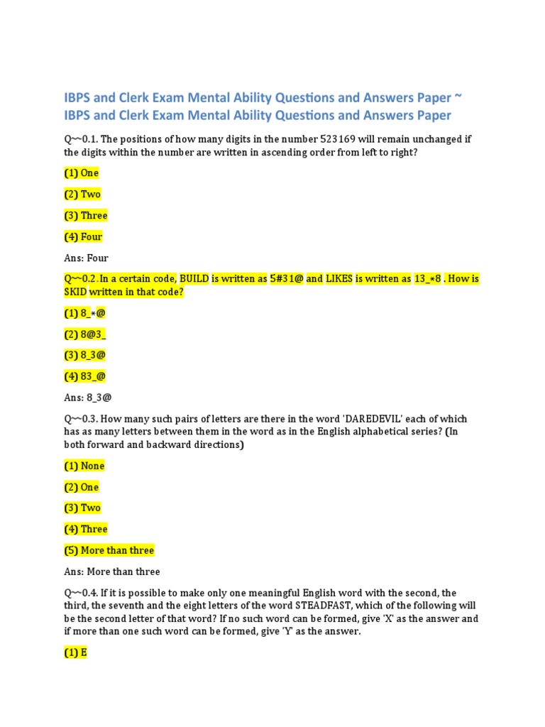 IBPS Clerk Exam Reasoning Questions | PDF | Language Families | Writing