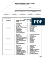 Fitness Program Plan Form