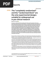 The "Completely Randomised" and The "Randomised Block" Are The Only Experimental Designs Suitable For Widespread Use in Pre Clinical Research