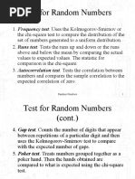 Test - Random Numbers