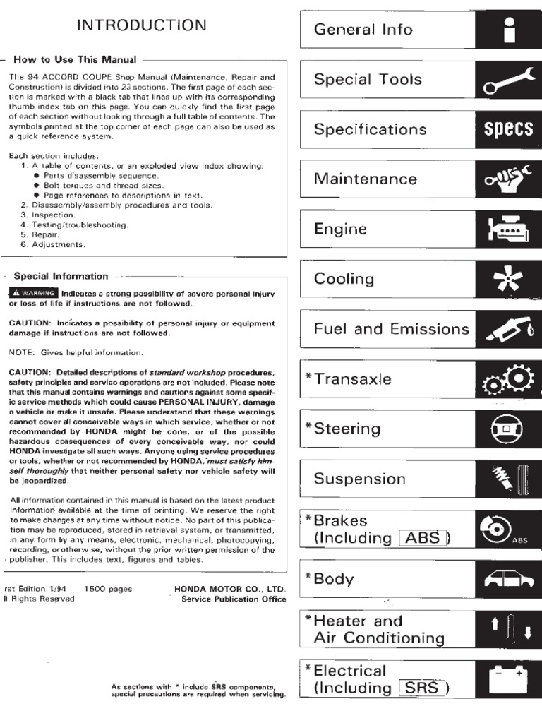 thumbnail interactive-video image 1 of 1997 Honda Del Sol Owners Manual - Original, Paper, BISHKO Publishing 1 of 2