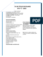 Lista de Utiles Escolares 5ºC - 2023