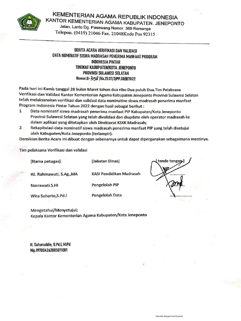 Berita Acara Verval Pip 2022 Kab. Jeneponto PDF