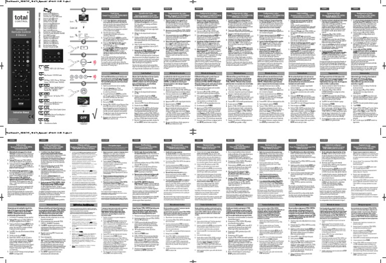 Instrucciones Mando Universal Total Control | PDF | Diseño | Electrónica