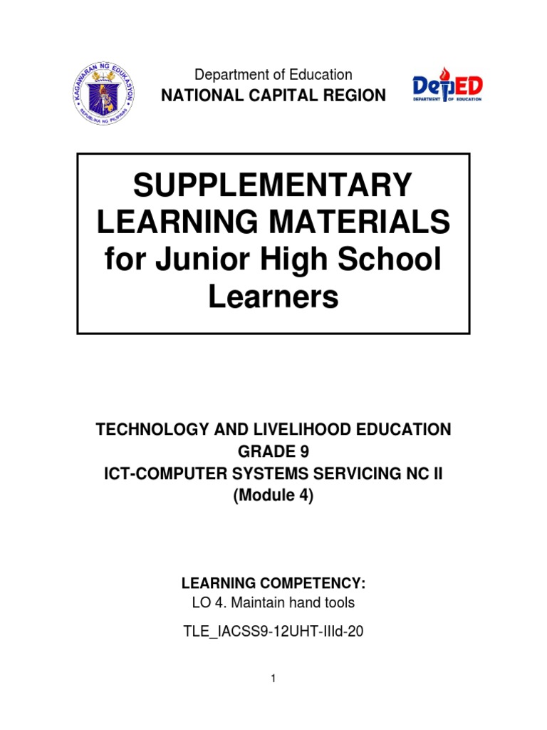 Maintaining ICT Tools in TLE Module | PDF | Learning | Tools