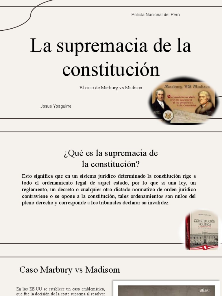 Caso Marbury Vs Madisom - Ypaguirre | PDF | Constitución | Judicaturas