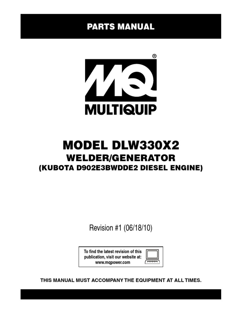 Multiquip DlW330X2 User Manual | PDF | Screw | Electric Generator