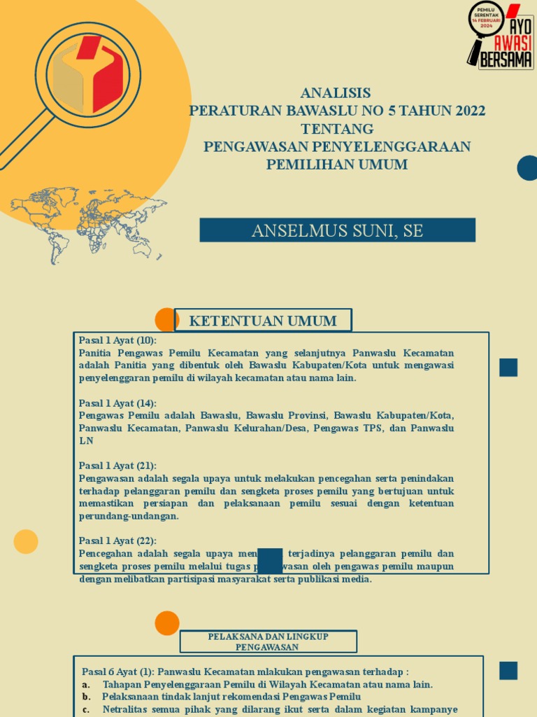 Materi Kordiv Hp2h Perbawaslu Nomor 5 Tahun 2022 PDF