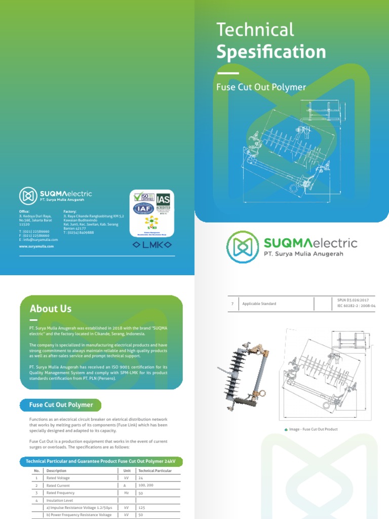 Pemasangan Fuse Cut Out 24kV | PDF | Fuse (Electrical) | Electrical ...