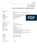 Intermediate Russian Introduction To Russian Syntax: Favorite Share Flag